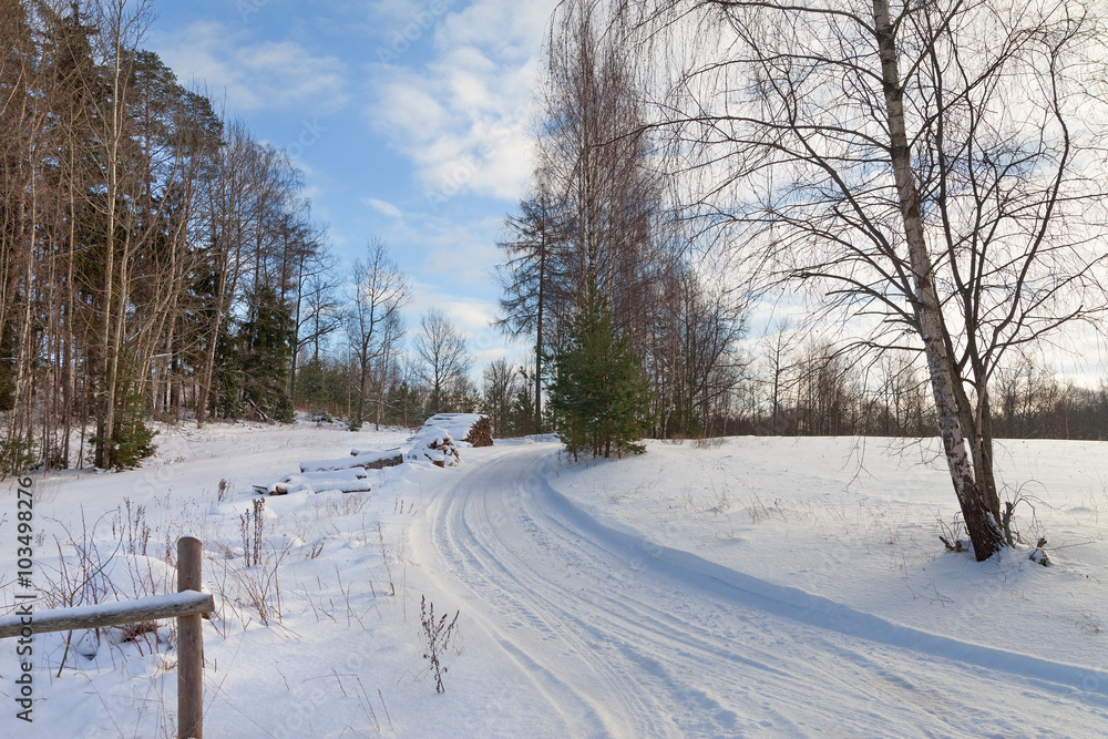 Obraz premium Contry road in a winter.