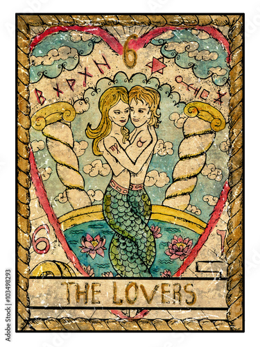 Wallpaper Mural The old tarot card. The Lovers Torontodigital.ca