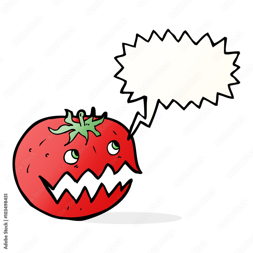 cartoon tomato with thought bubble cartoon tomato with thought bubble