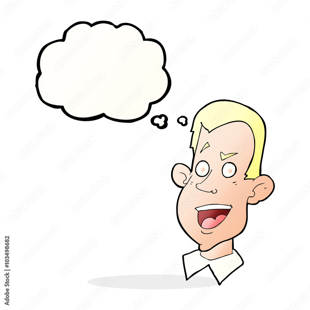 cartoon male face with thought bubble cartoon male face with thought bubble