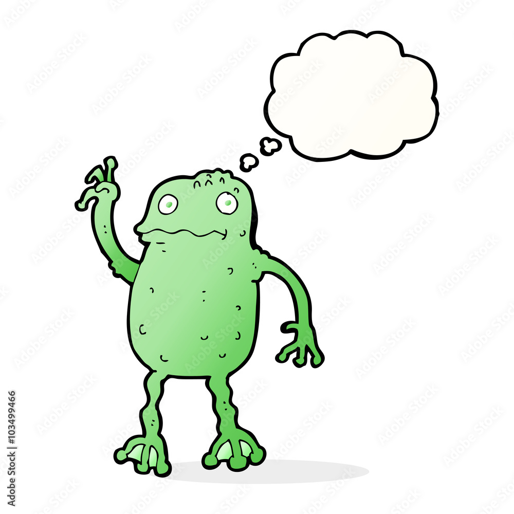 cartoon frog with thought bubble cartoon frog with thought bubble