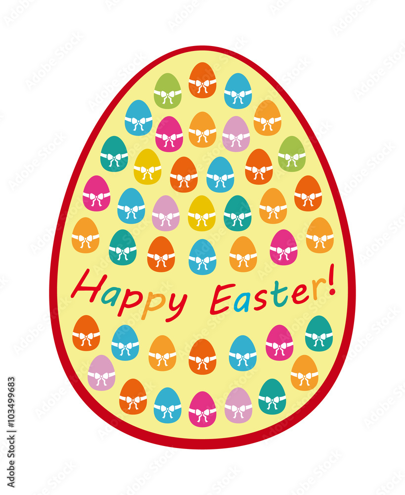 Easter egg with yellow background Easter egg with yellow background