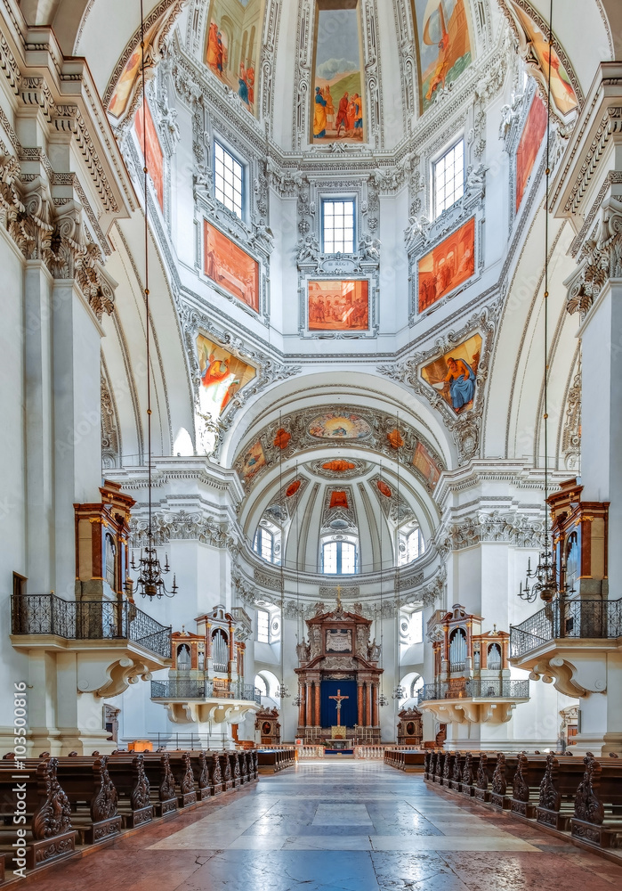 Naklejka premium AUSTRIA, SALZBURG. Dome of the Salzburg Cathedral.