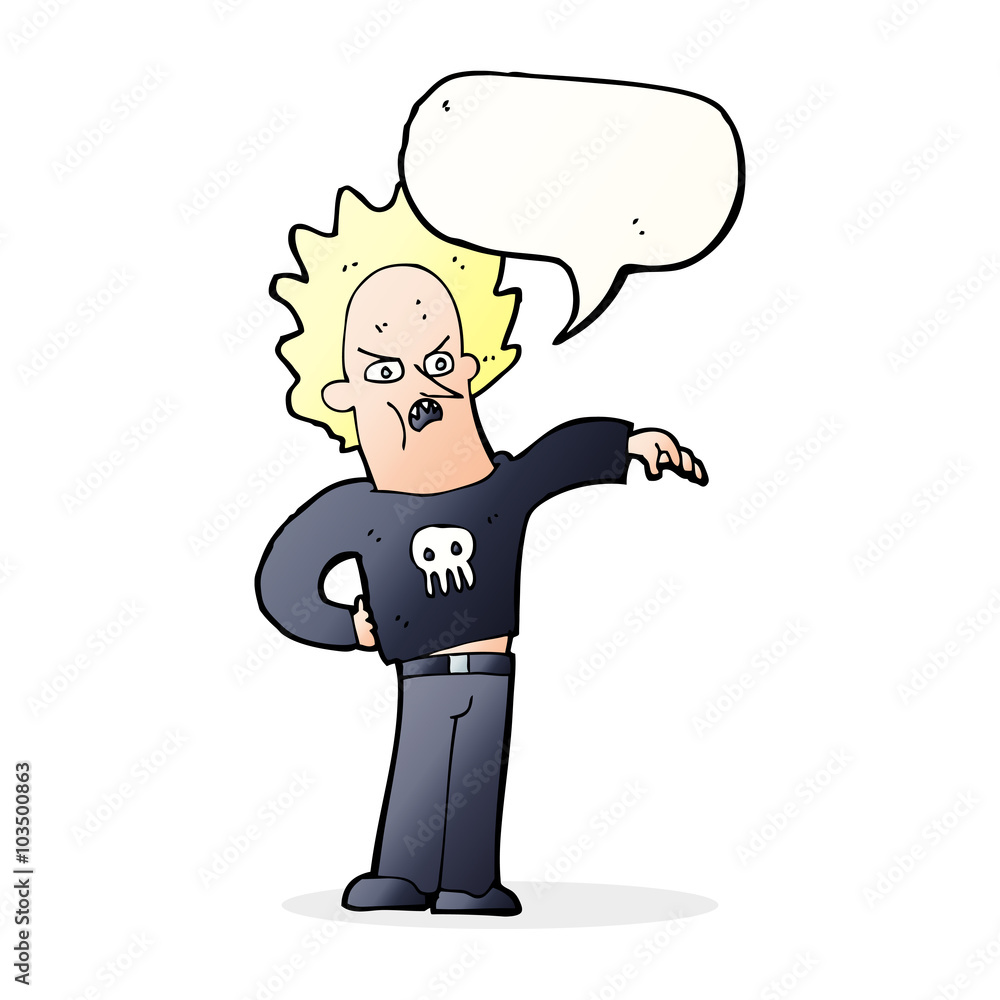 cartoon nasty boy with speech bubble cartoon nasty boy with speech bubble