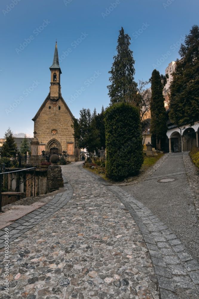 Tourist attractions on the old Salzburg Cemetery, Austria