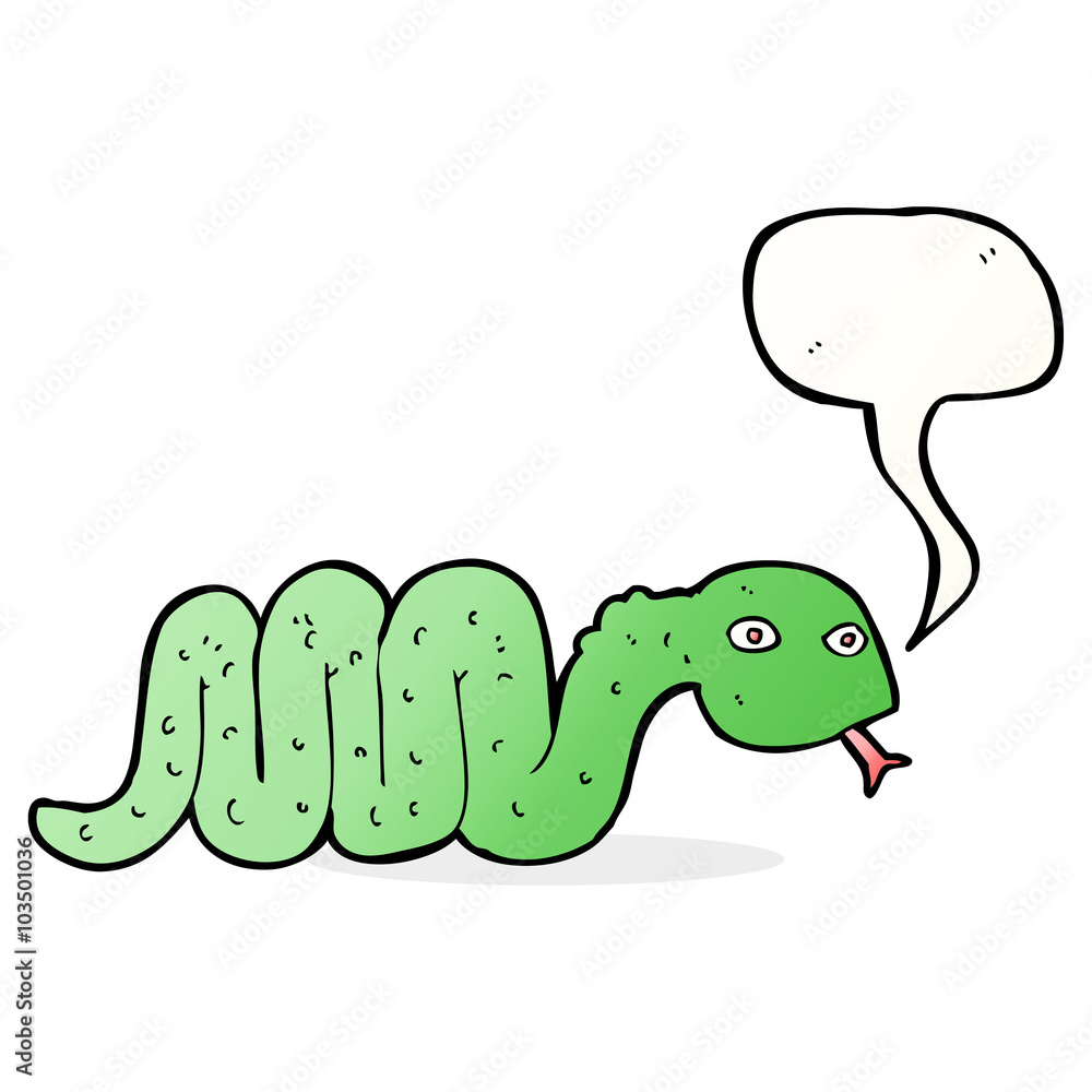 funny cartoon snake with speech bubble funny cartoon snake with speech bubble