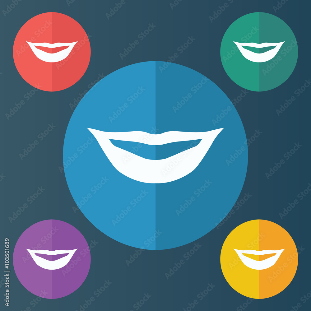 vector icons of modern female lips vector icons of modern female lips