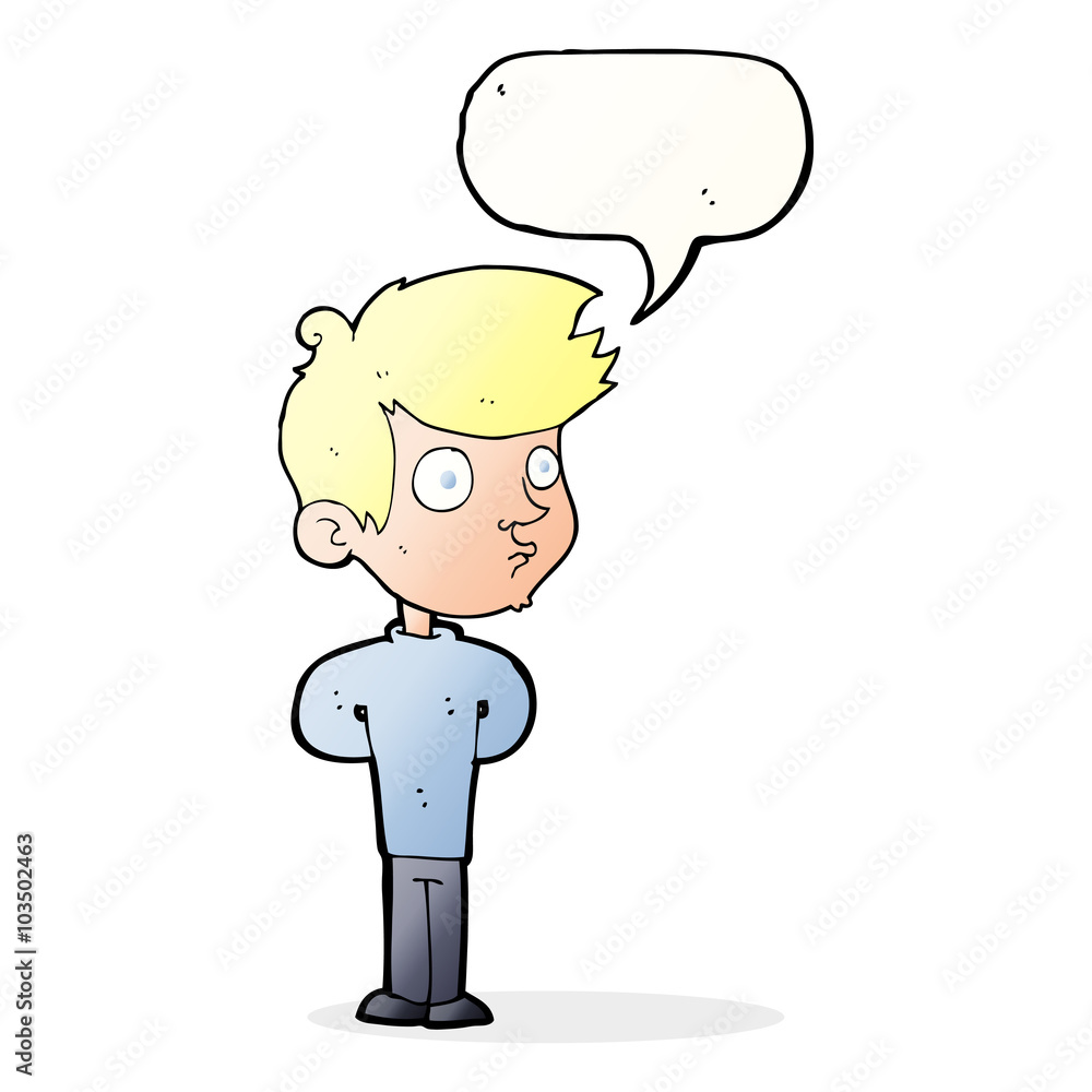 cartoon boy staring with speech bubble cartoon boy staring with speech bubble