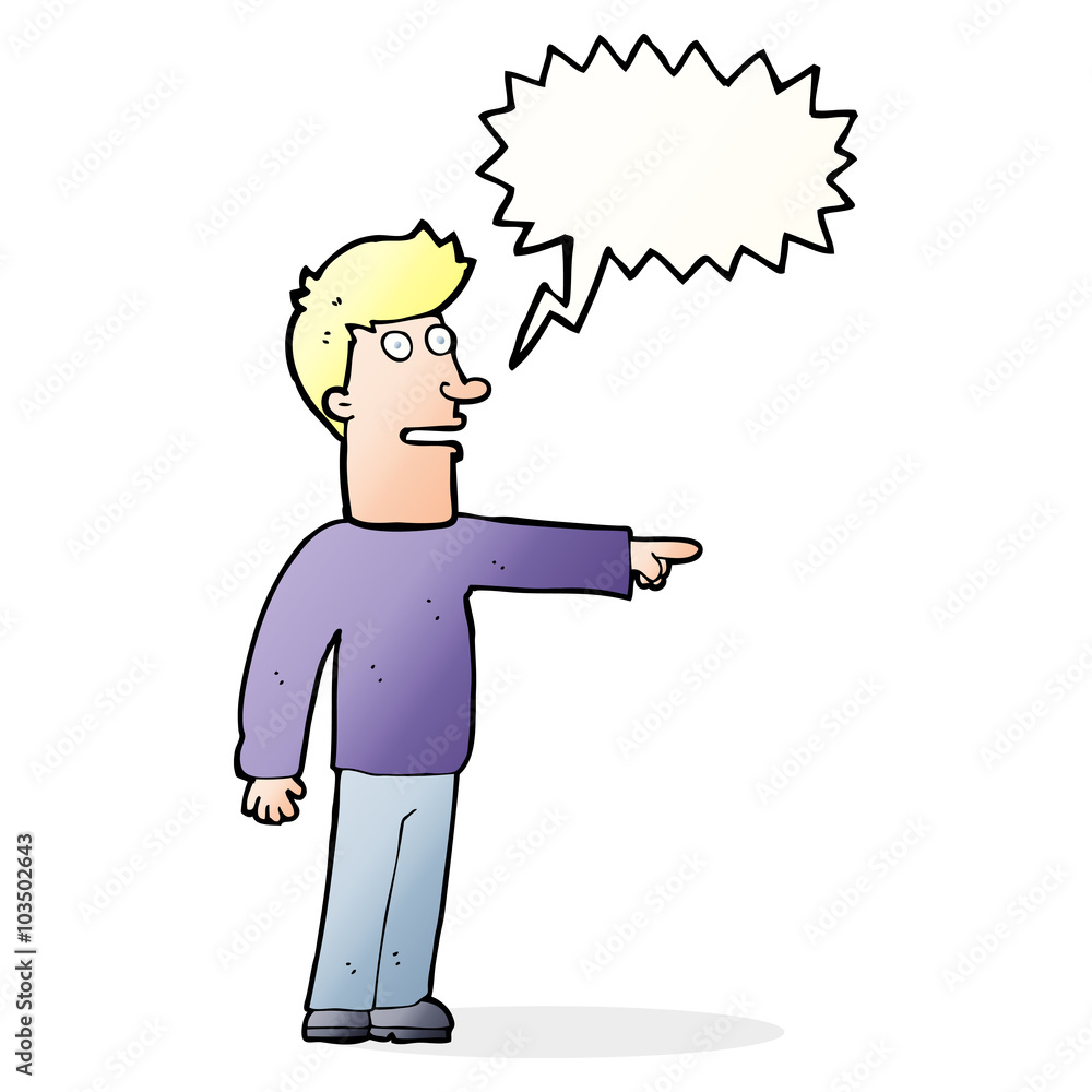 cartoon man pointing with speech bubble cartoon man pointing with speech bubble
