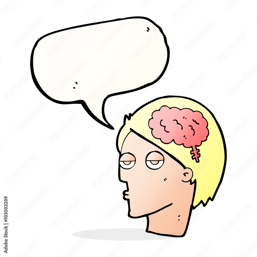 cartoon head with brain symbol with speech bubble cartoon head with brain symbol with speech bubble