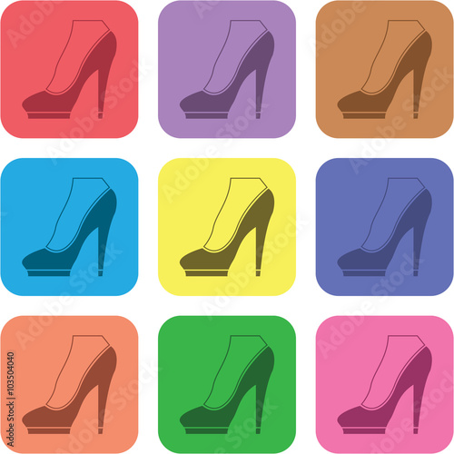 vector icon of womens shoes