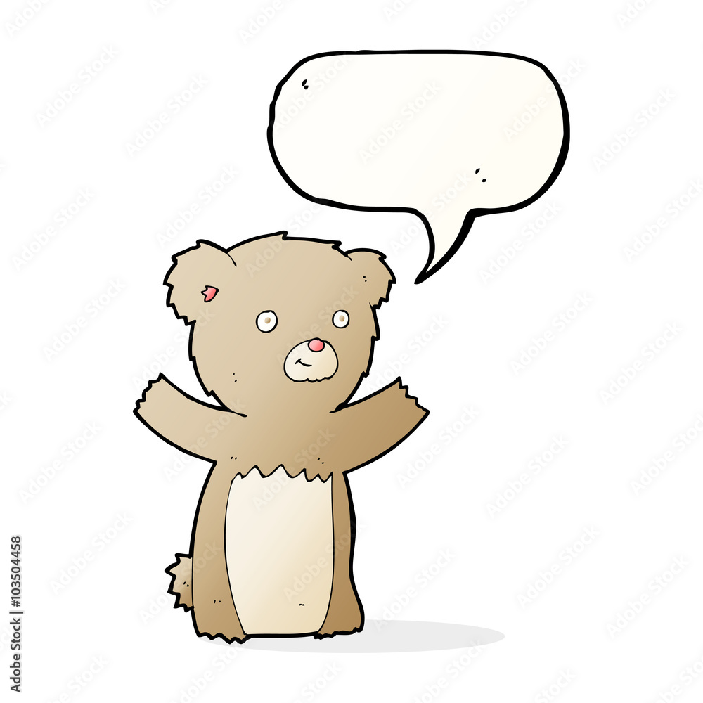cartoon teddy bear with speech bubble cartoon teddy bear with speech bubble