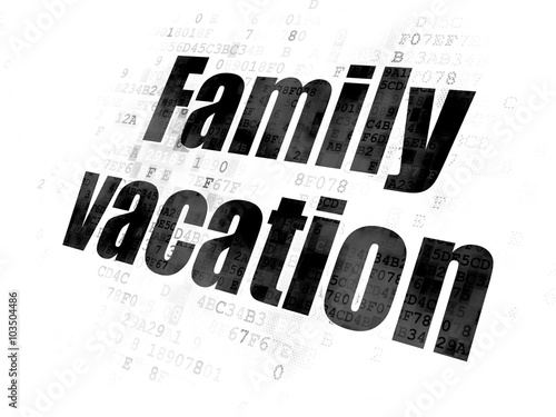 Vacation concept: Family Vacation on Digital background