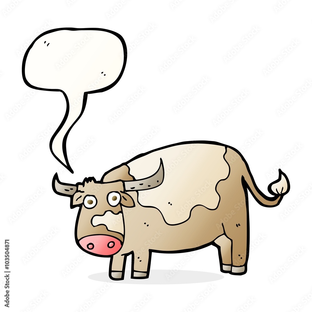 cartoon cow with speech bubble cartoon cow with speech bubble