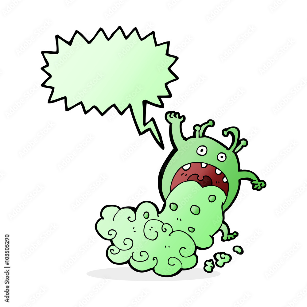 cartoon gross monster being sick with speech bubble cartoon gross monster being sick with speech bubble