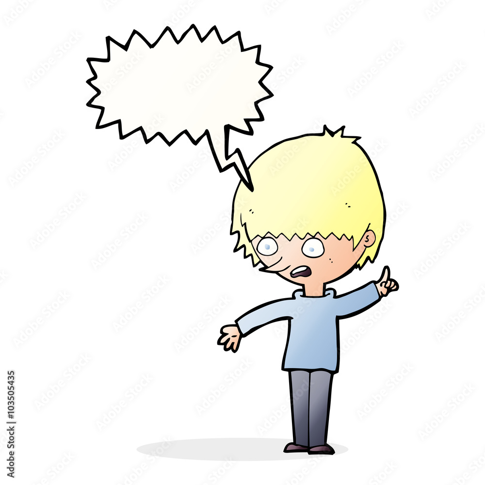 cartoon boy with question with speech bubble cartoon boy with question with speech bubble