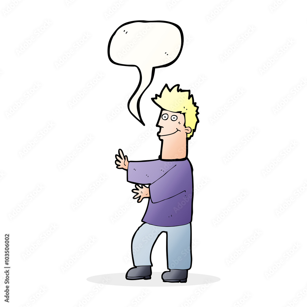 cartoon happy man with speech bubble cartoon happy man with speech bubble