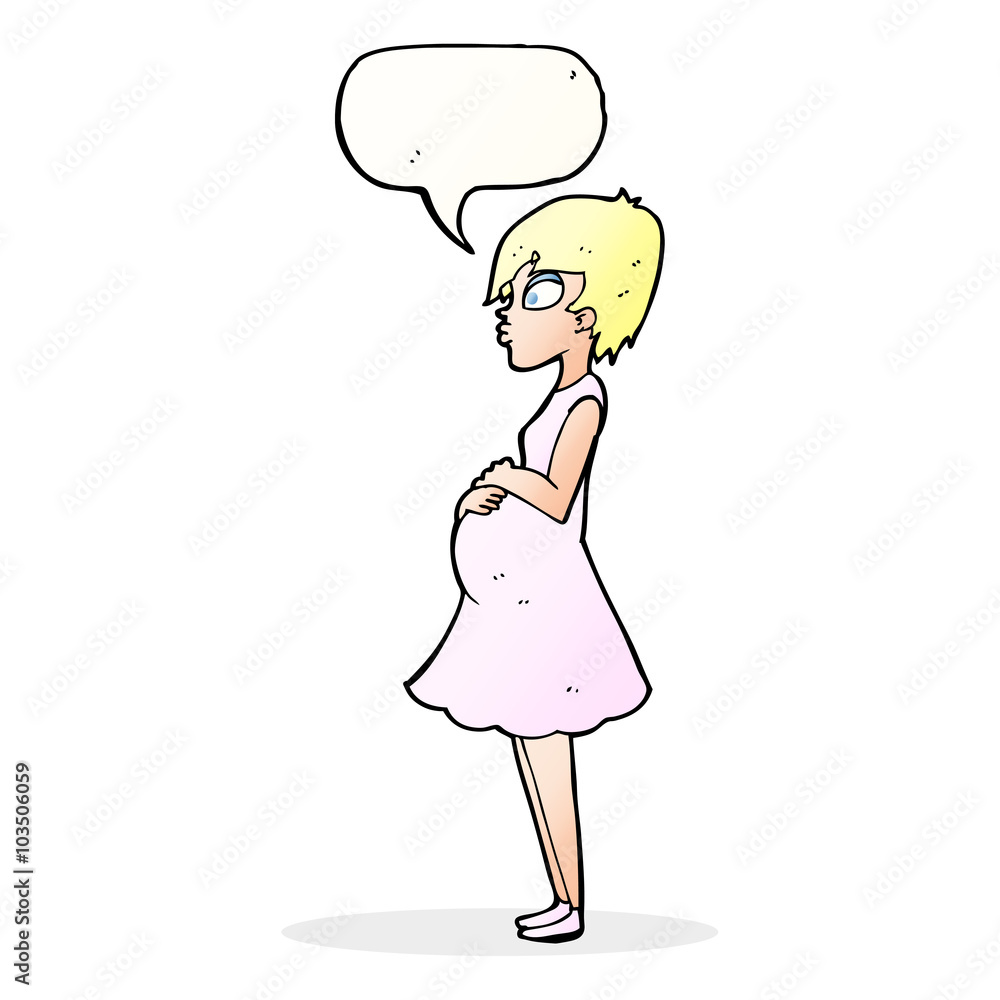 cartoon pregnant woman with speech bubble cartoon pregnant woman with speech bubble
