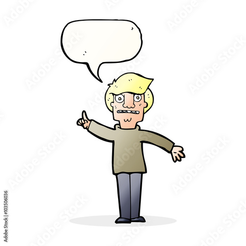 cartoon man asking question with speech bubble