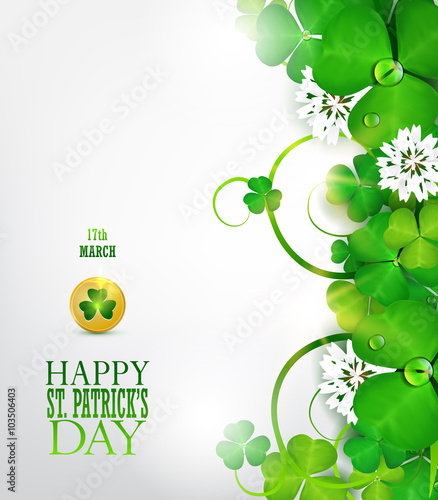 St. Patrick's Day greeting card with clover.