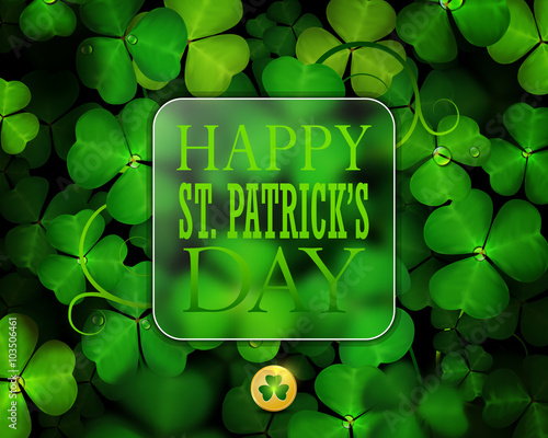 St. Patrick's Day greeting card with shamrock.