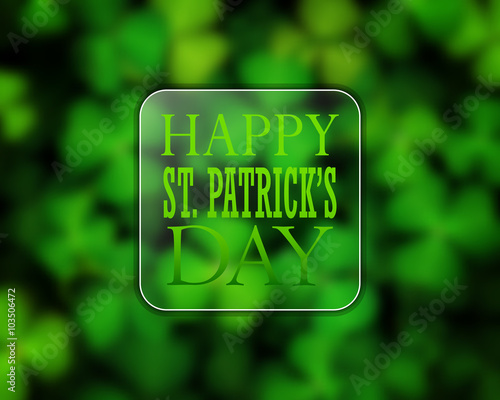 St. Patrick's Day greeting card with shamrock.