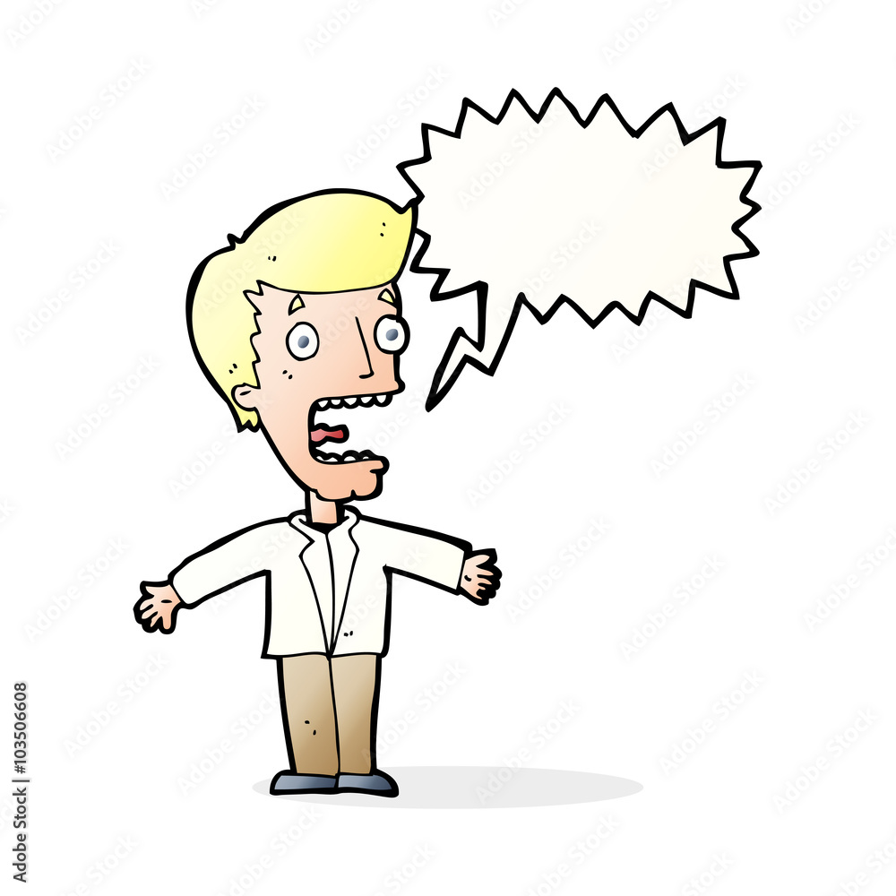 cartoon screaming man with speech bubble cartoon screaming man with speech bubble