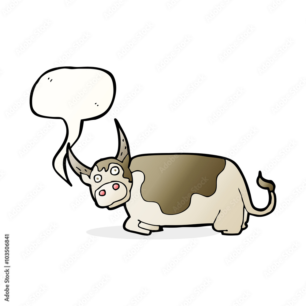 cartoon bull with speech bubble cartoon bull with speech bubble