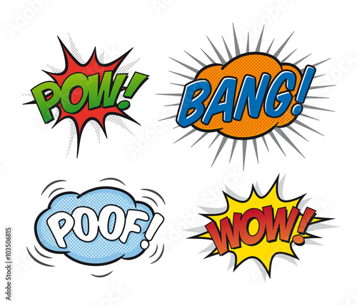 A collection of comic style speech bubbles