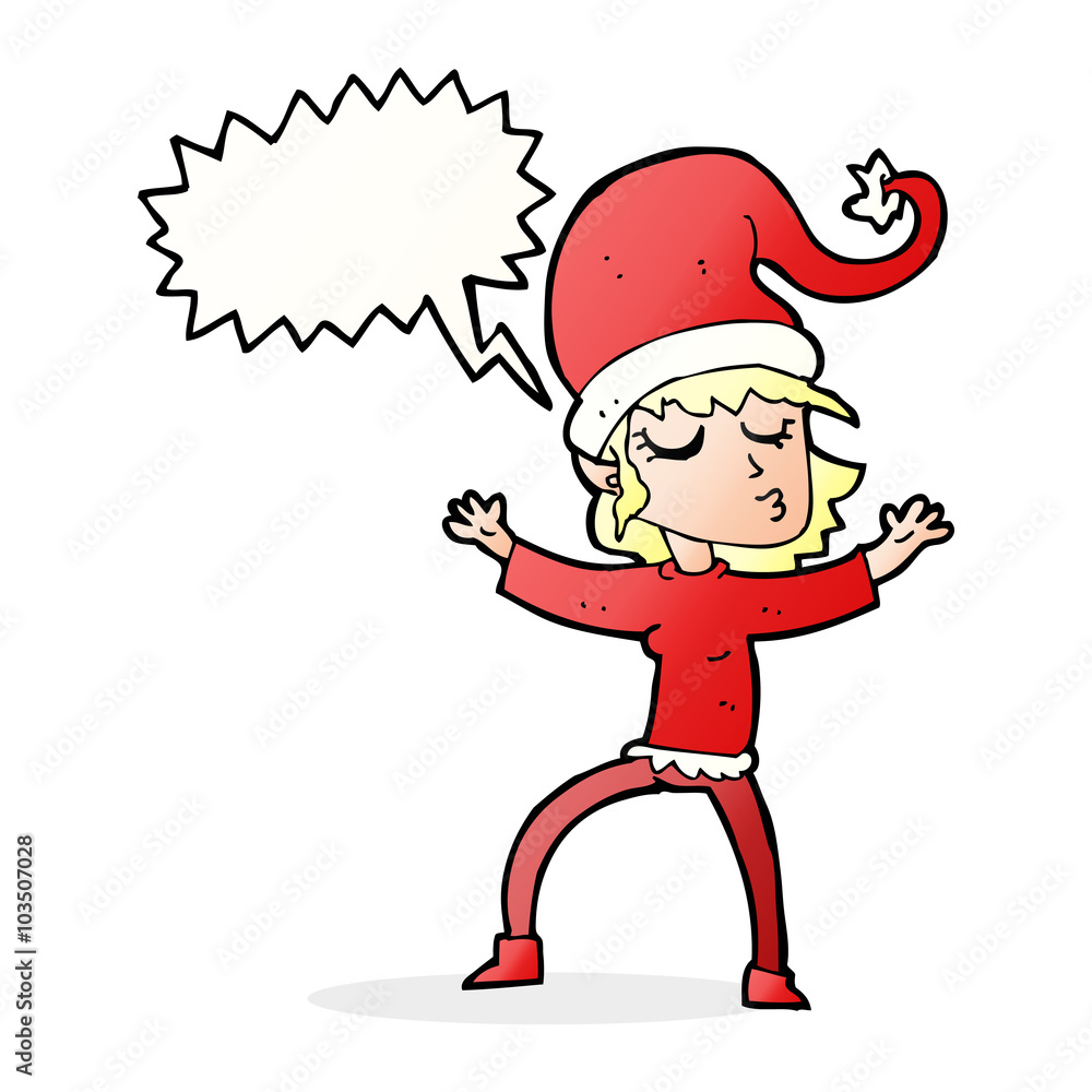 santa's helper cartoon with speech bubble santa's helper cartoon with speech bubble