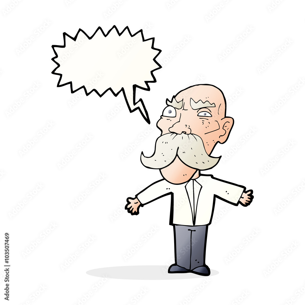 cartoon angry old man with speech bubble cartoon angry old man with speech bubble