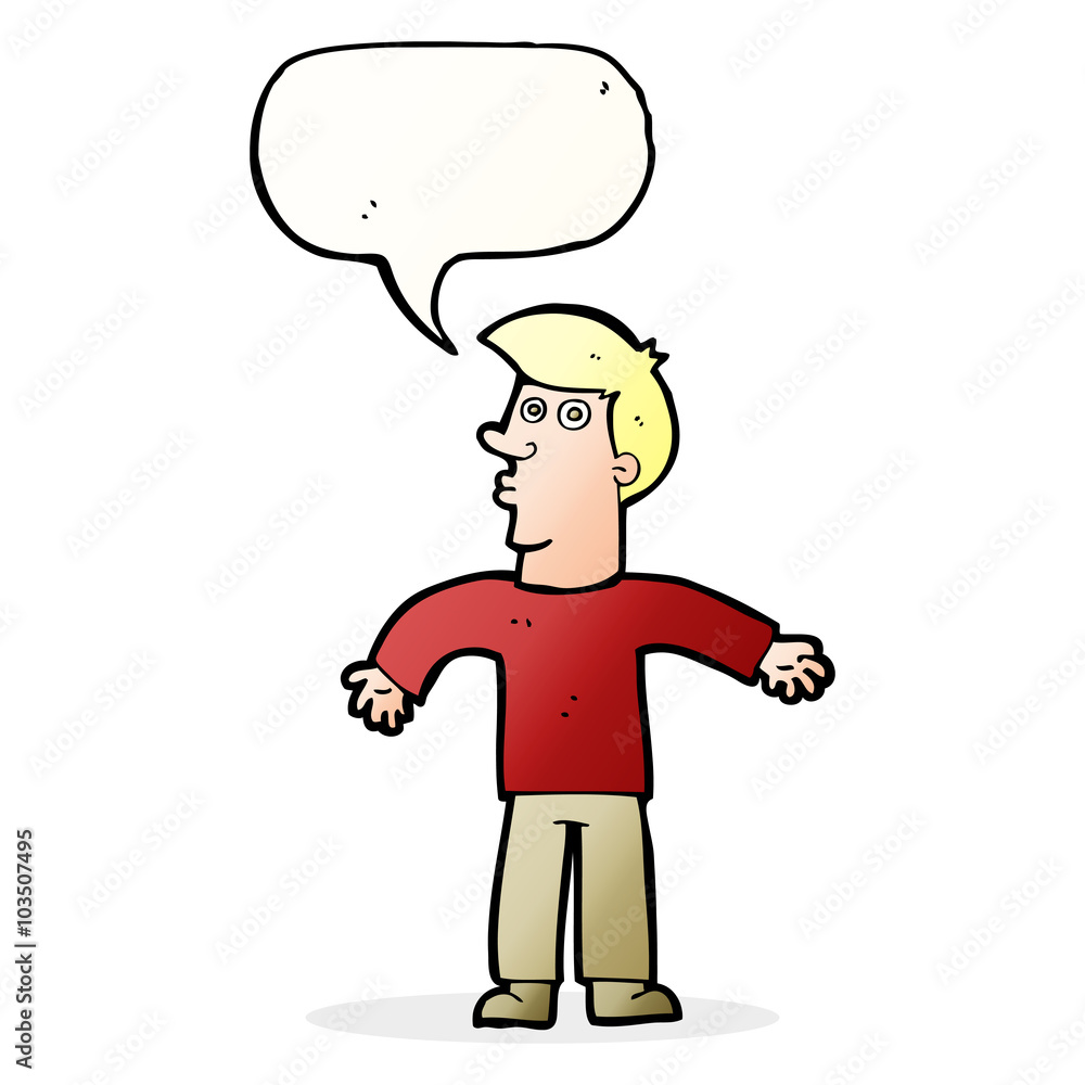 cartoon man shrugging shoulders with speech bubble cartoon man shrugging shoulders with speech bubble