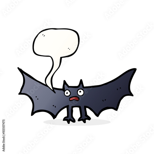 cartoon bat with speech bubble