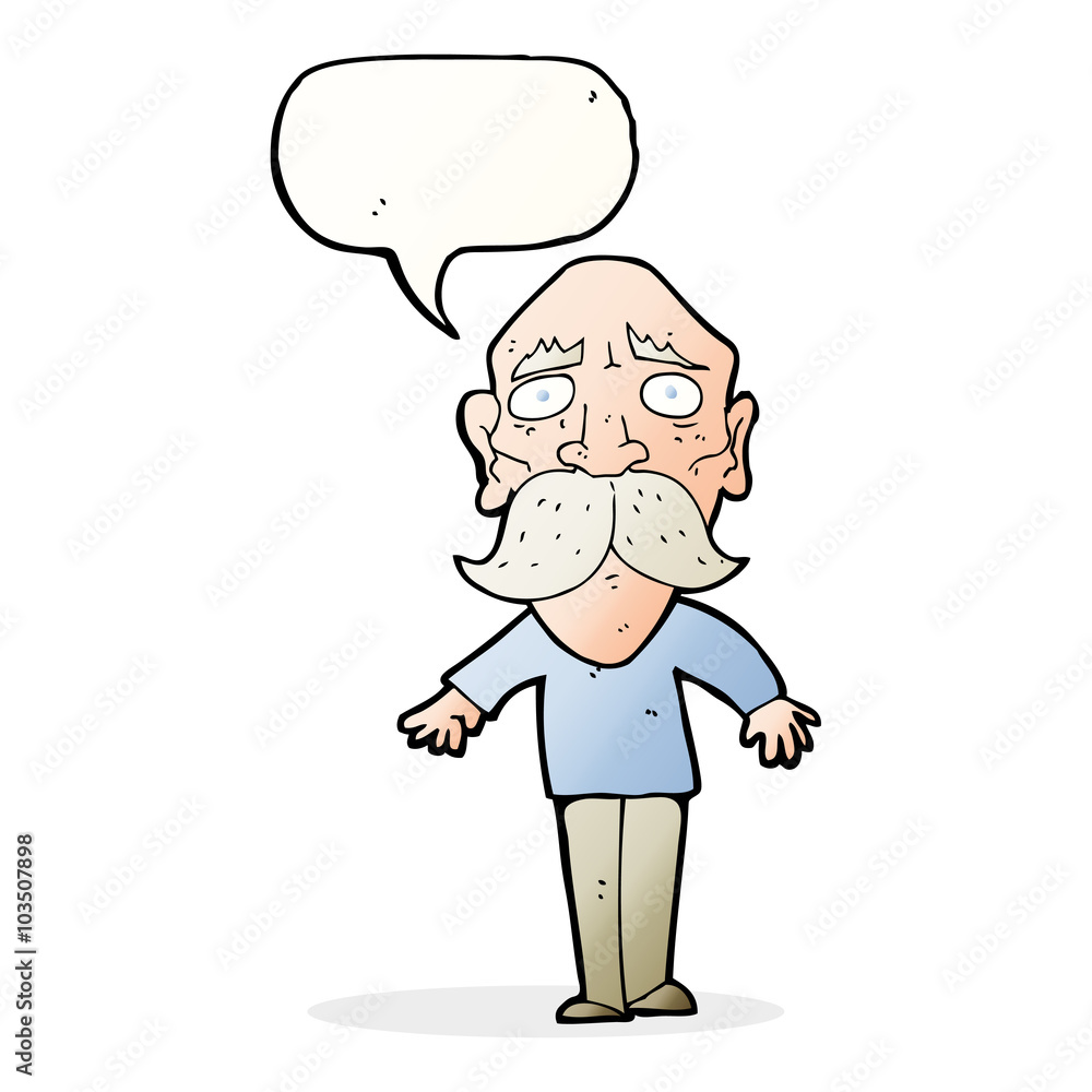 cartoon sad old man with speech bubble cartoon sad old man with speech bubble