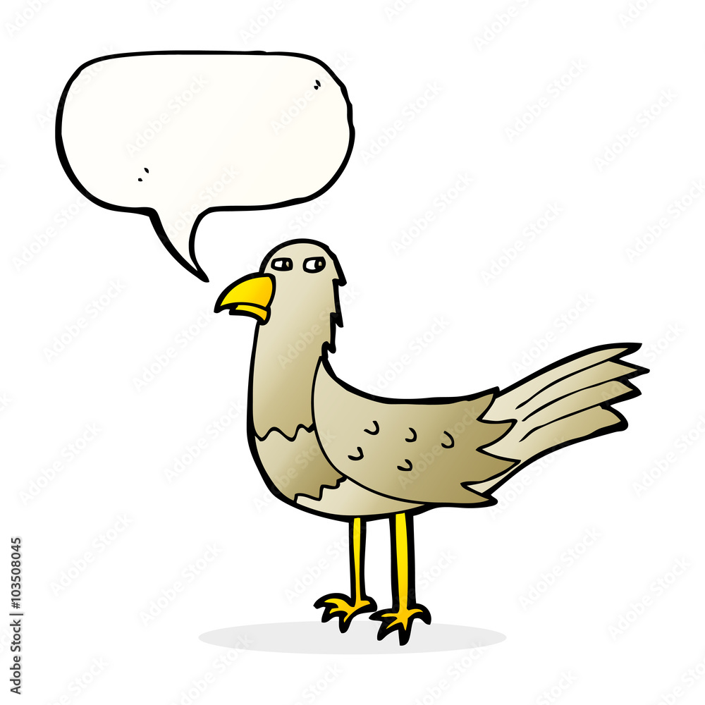 cartoon bird with speech bubble cartoon bird with speech bubble