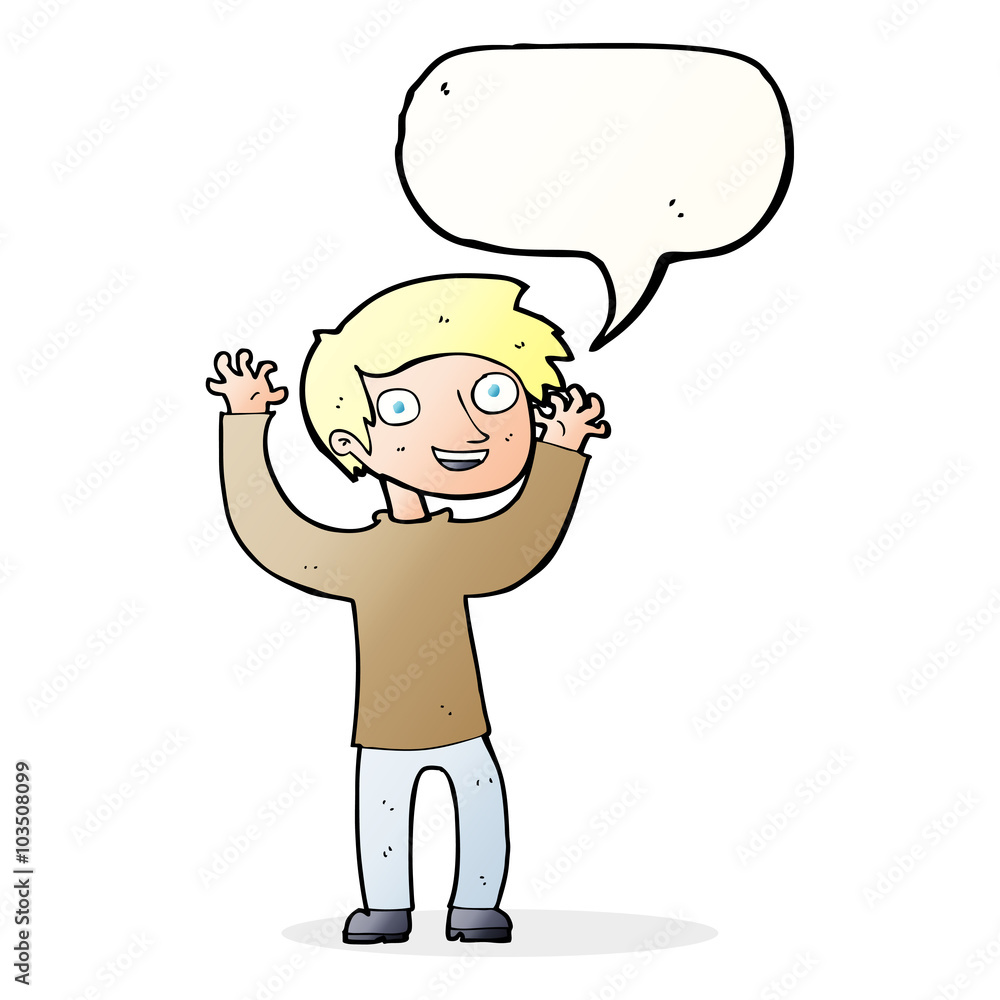 cartoon happy man with speech bubble cartoon happy man with speech bubble