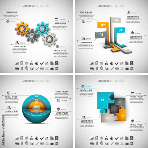 4 in 1  Infographics Bundle