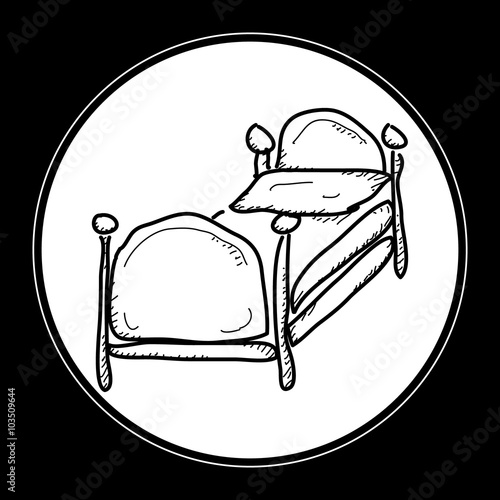 Simple doodle of a bed