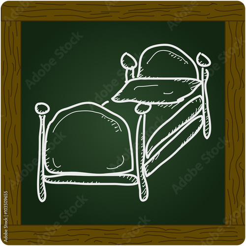 Simple doodle of a bed