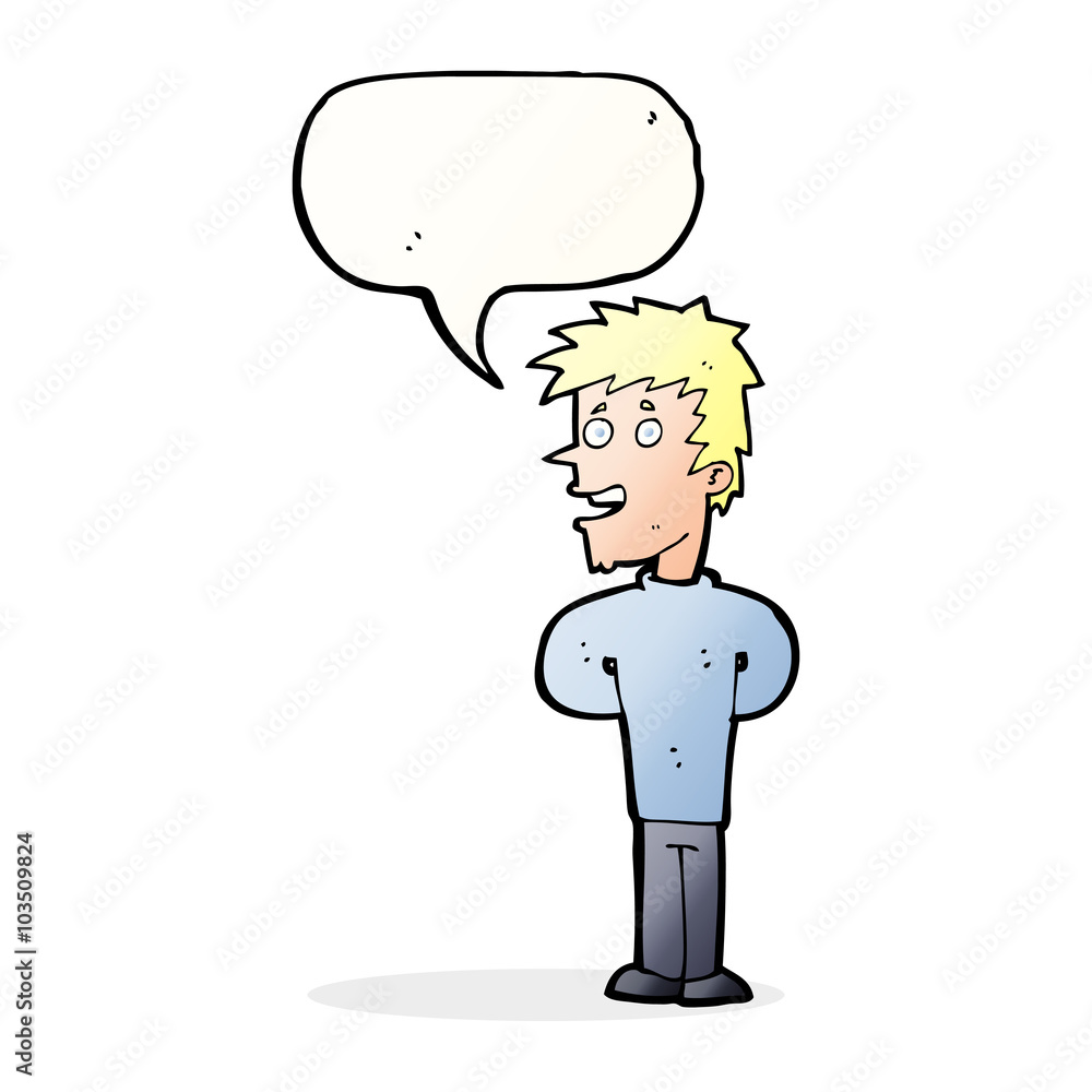 cartoon happy man with speech bubble cartoon happy man with speech bubble