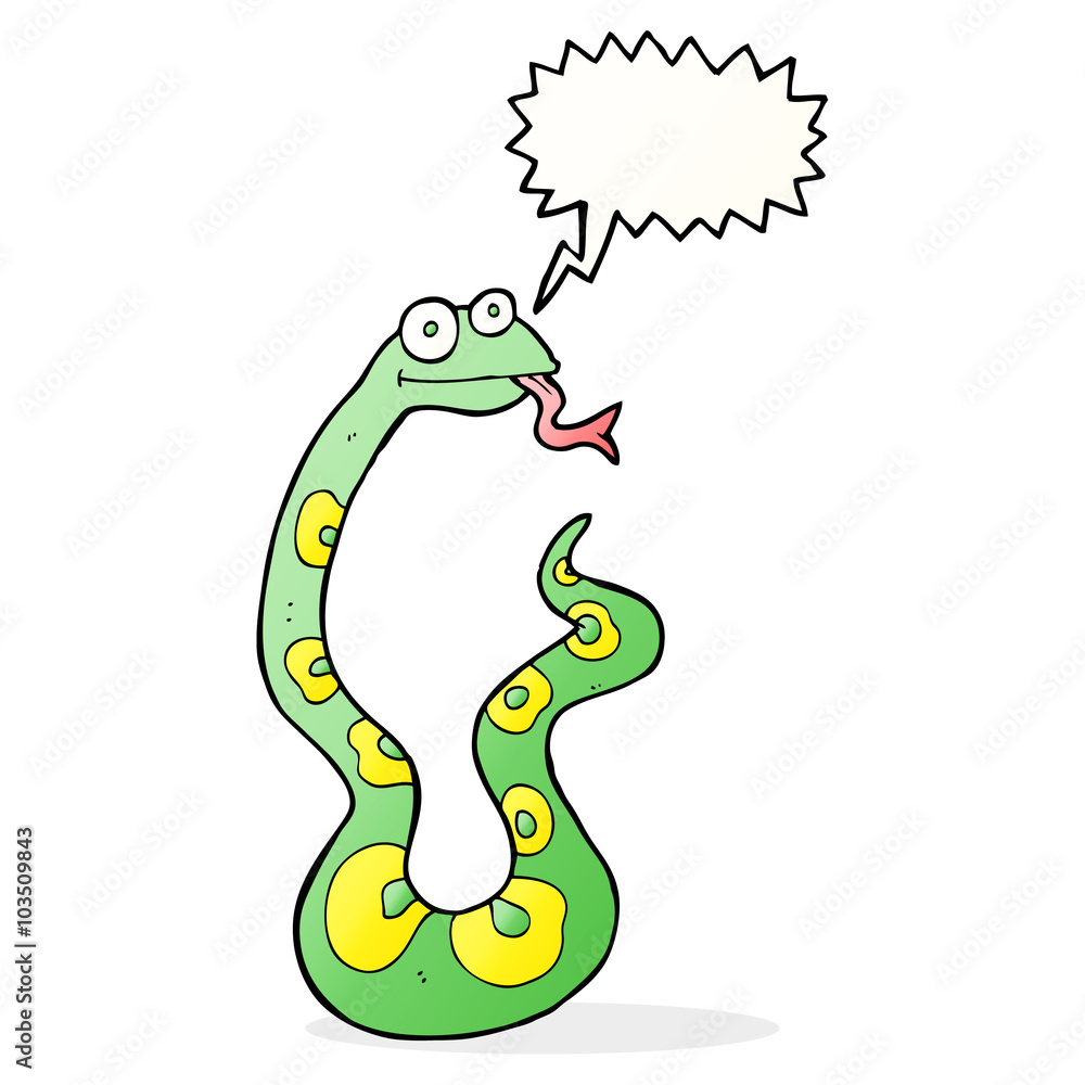 Fototapeta premium cartoon snake with speech bubble