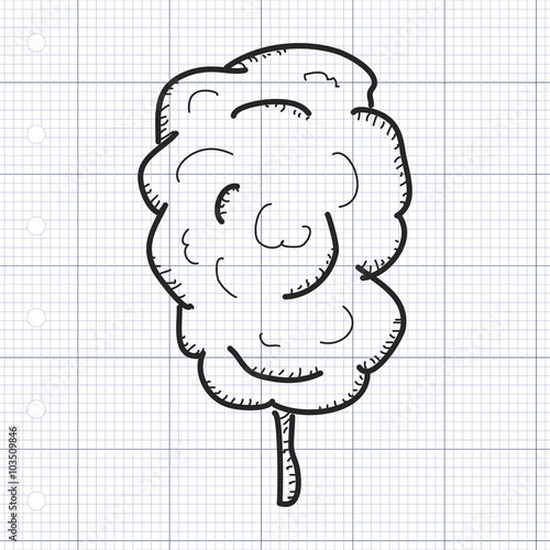 Simple doodle of a stick of candy floss