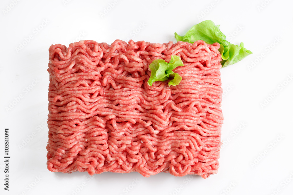 Forcemeat isolated on white background. Top view. Forcemeat isolated on white background. Top view.