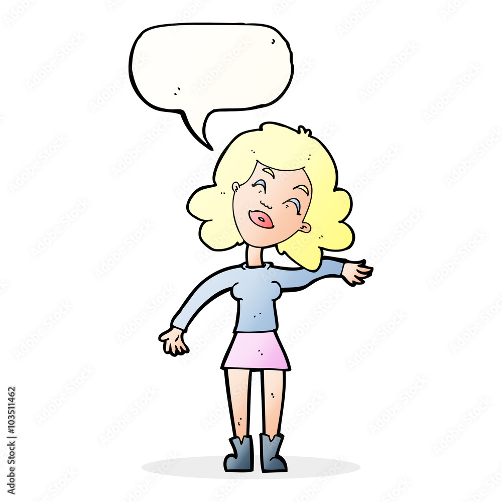 cartoon woman only joking with speech bubble cartoon woman only joking with speech bubble