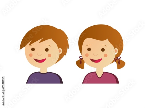 Conjunto de niños con gesto de alegría. Ilustración vectorial