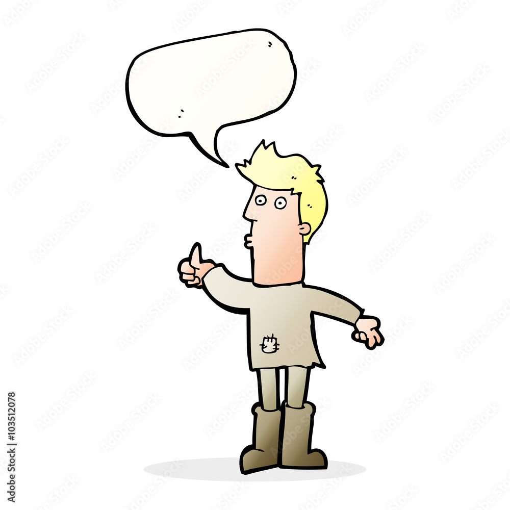 cartoon poor man with speech bubble cartoon poor man with speech bubble