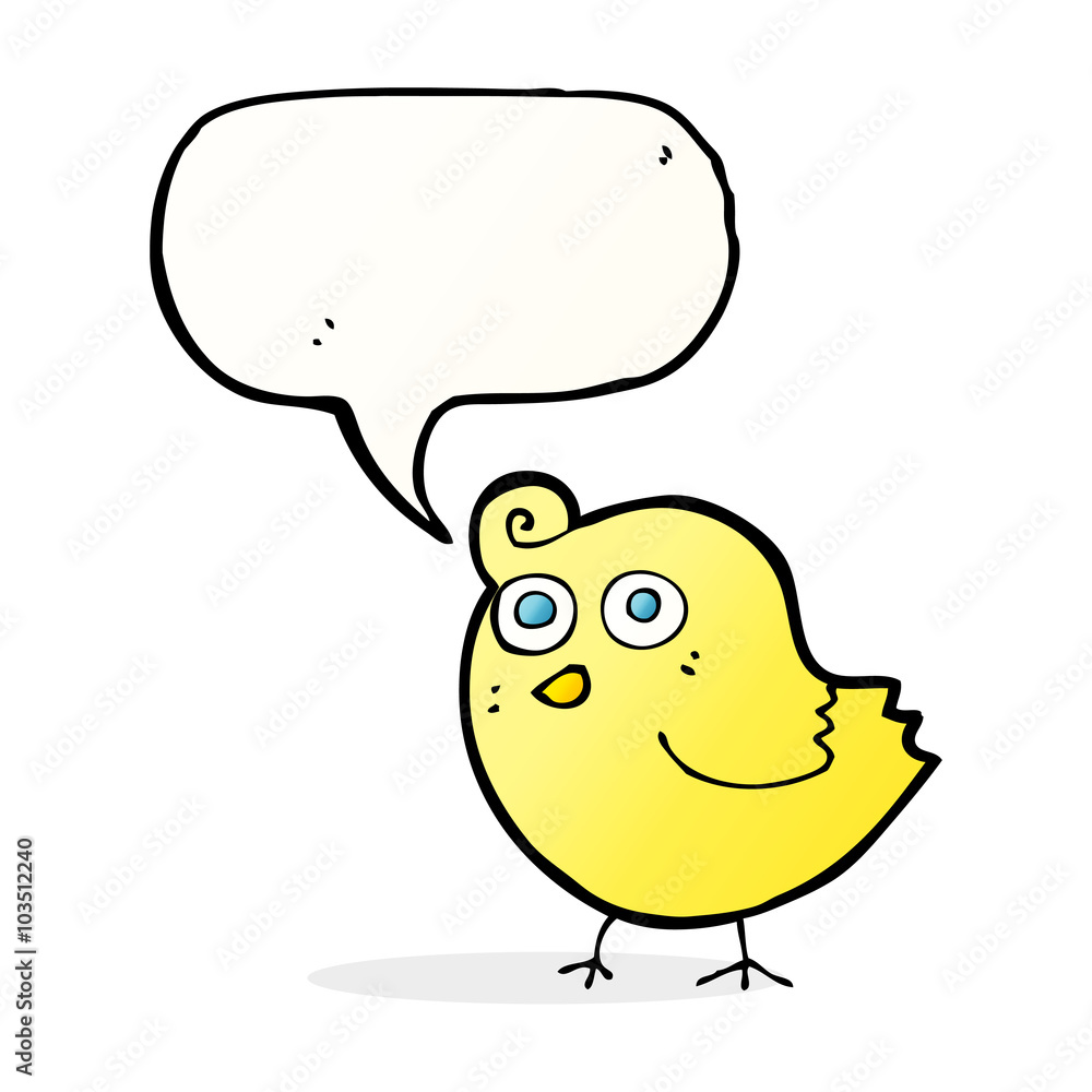 funny cartoon bird with speech bubble funny cartoon bird with speech bubble
