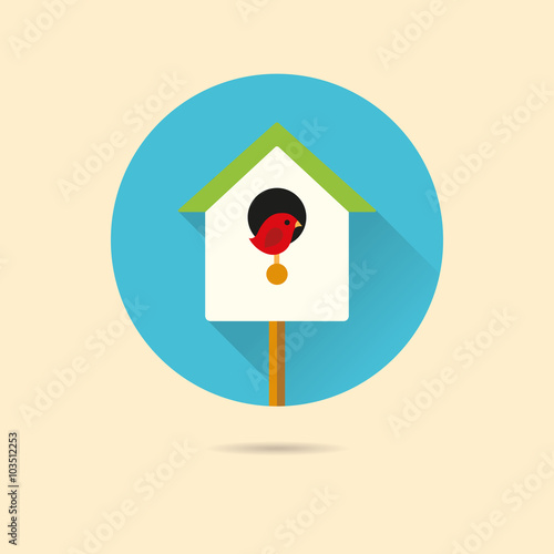 birdhouse flat design vector icon