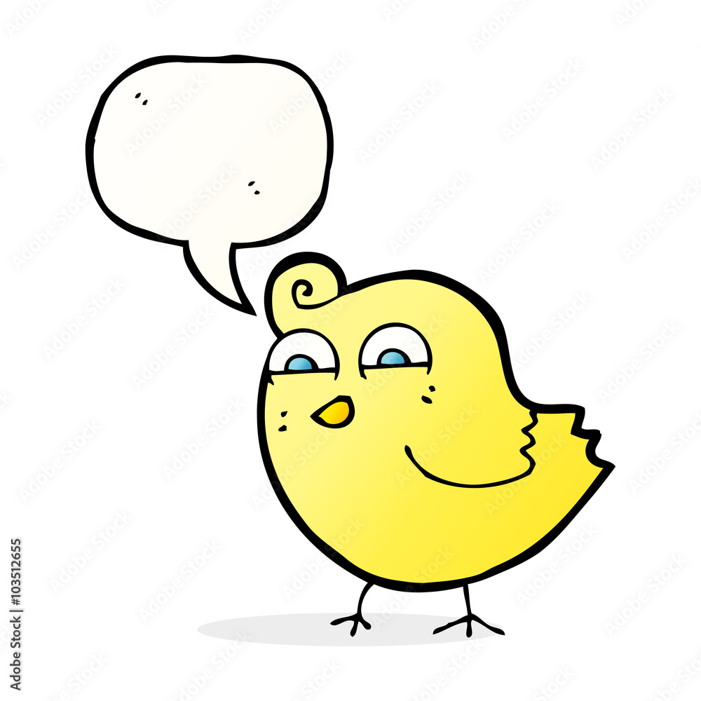 cartoon funny bird with speech bubble cartoon funny bird with speech bubble