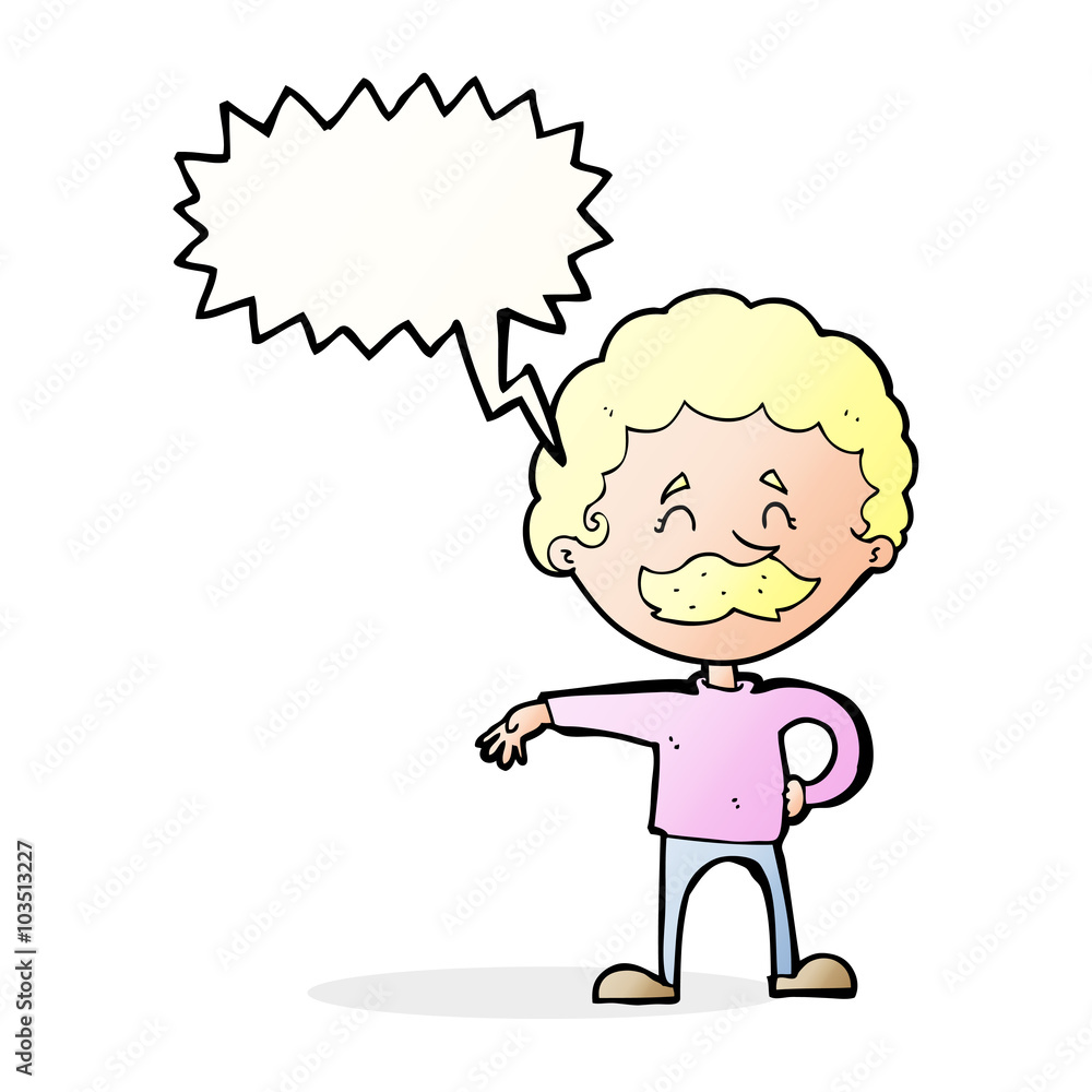cartoon man making camp gesture with speech bubble cartoon man making camp gesture with speech bubble